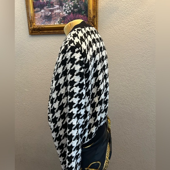 Forever 21 Contemporary Black and White Houndstooth Jacket Bomber XL - Picture 3 of 8